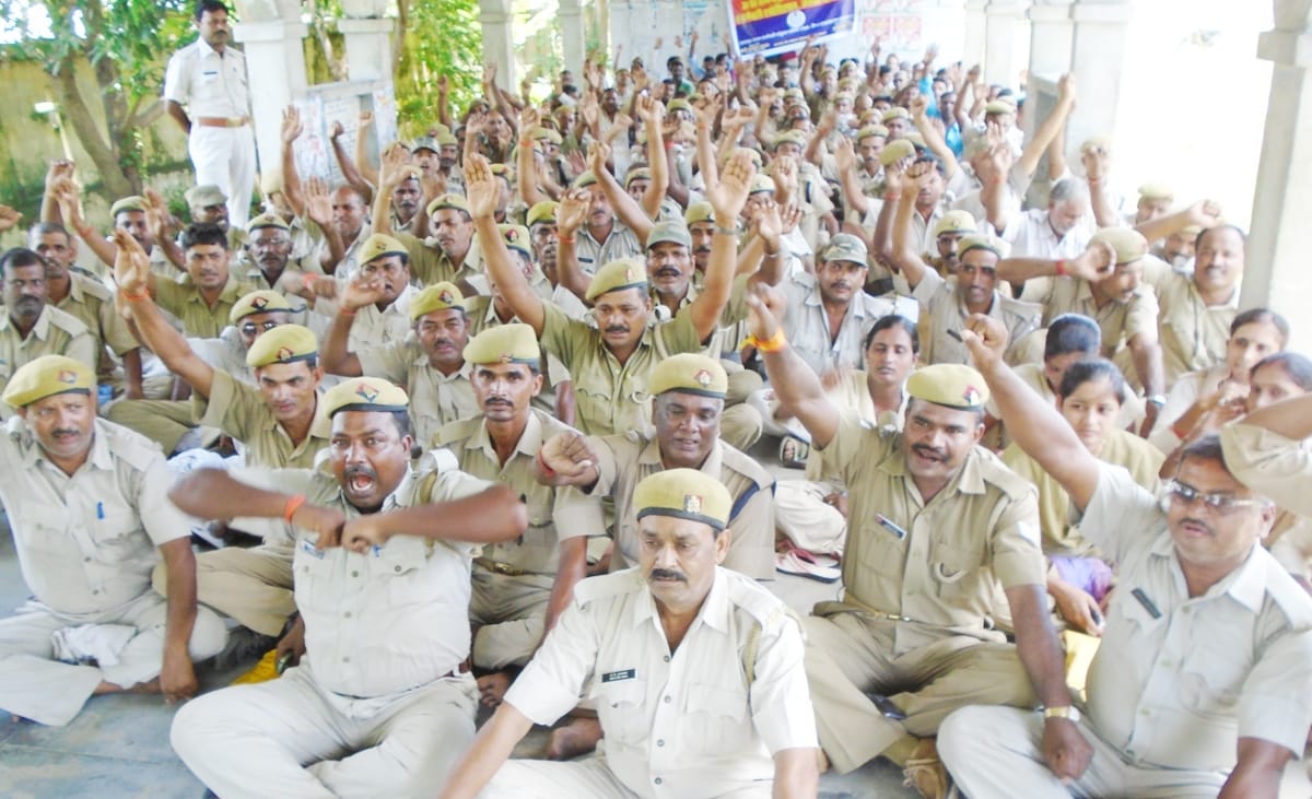 home guards rigid on dharna