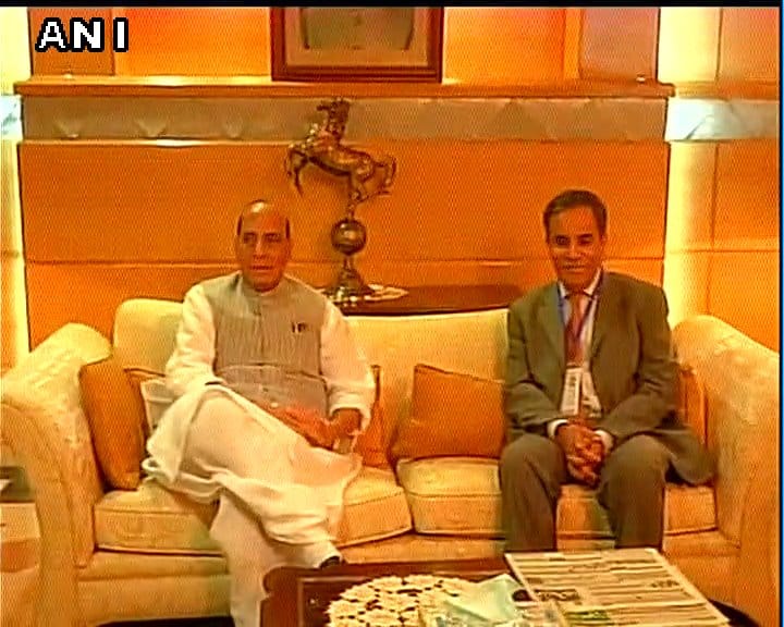 HM Rajnath Singh arrives in Islamabad for SAARC Conference.