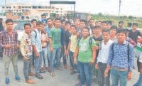 road jam, students, bus stop, kaithal