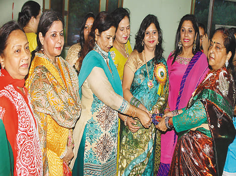 Harper girl greenery Club celebrated Teej