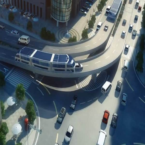 China's 'elevated bus' that glides over traffic completes first road test