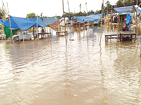 Ganga water entering into villages