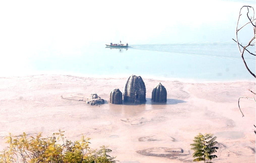 Temples Emerged In Gobind Sagar Lake in Himachal.