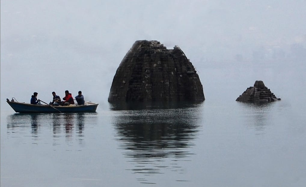 Temples Emerged In Gobind Sagar Lake in Himachal.