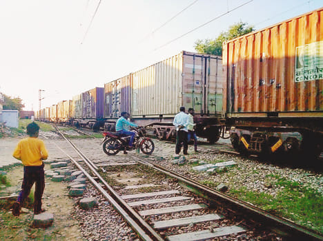 Cow trapped in the engine of a goods train