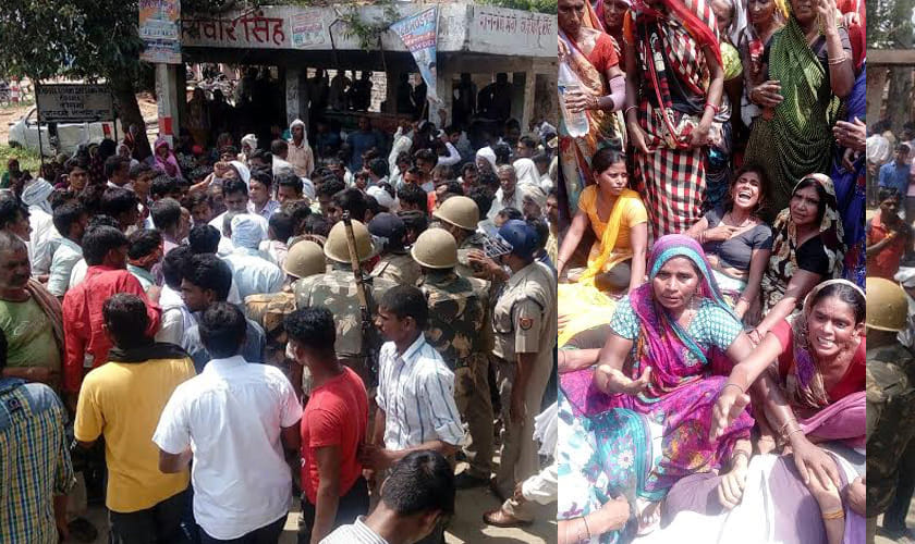 protest over two youth beaten to death by police in mainpuri