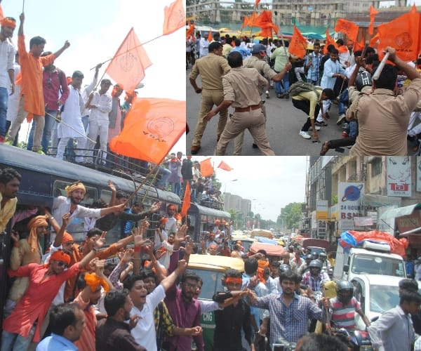  police lathi cahrge on abvp student