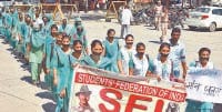 anm, gnm, students protest, kaithal