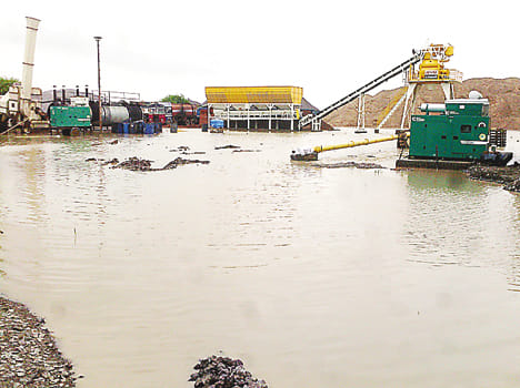 Rain off the four-lane work