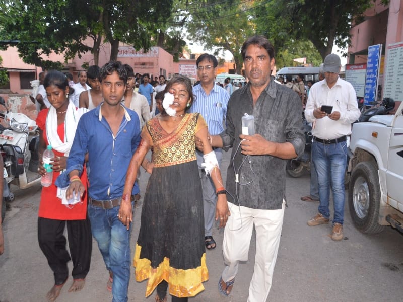 two died in massive accident in mathura