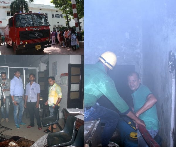 Fire in KGMU campus in Lucknow.