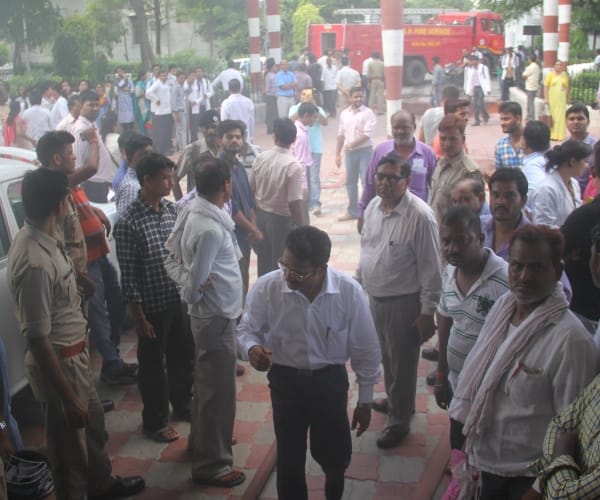 Fire in KGMU campus in Lucknow.