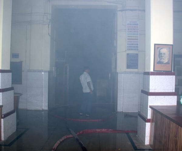 Fire in KGMU campus in Lucknow.