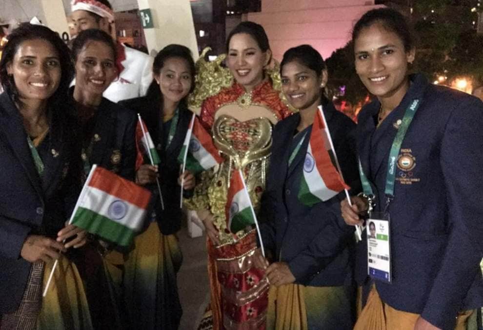 Indian palyers in rio opening ceremony