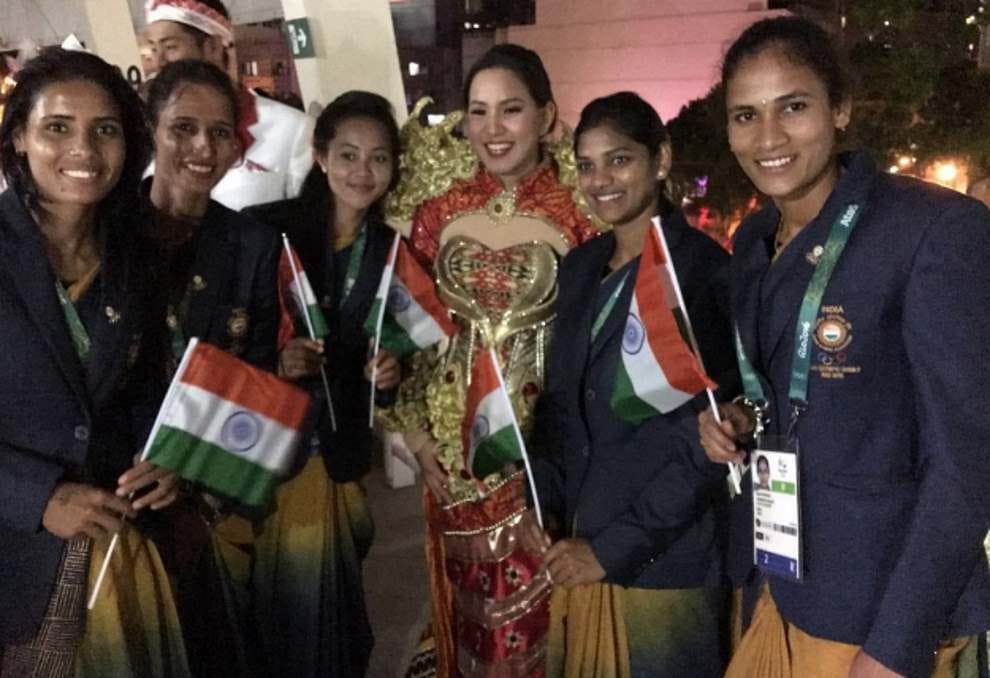 Indian palyers in rio opening ceremony