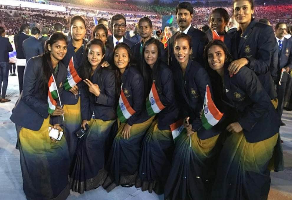 Indian palyers in rio opening ceremony