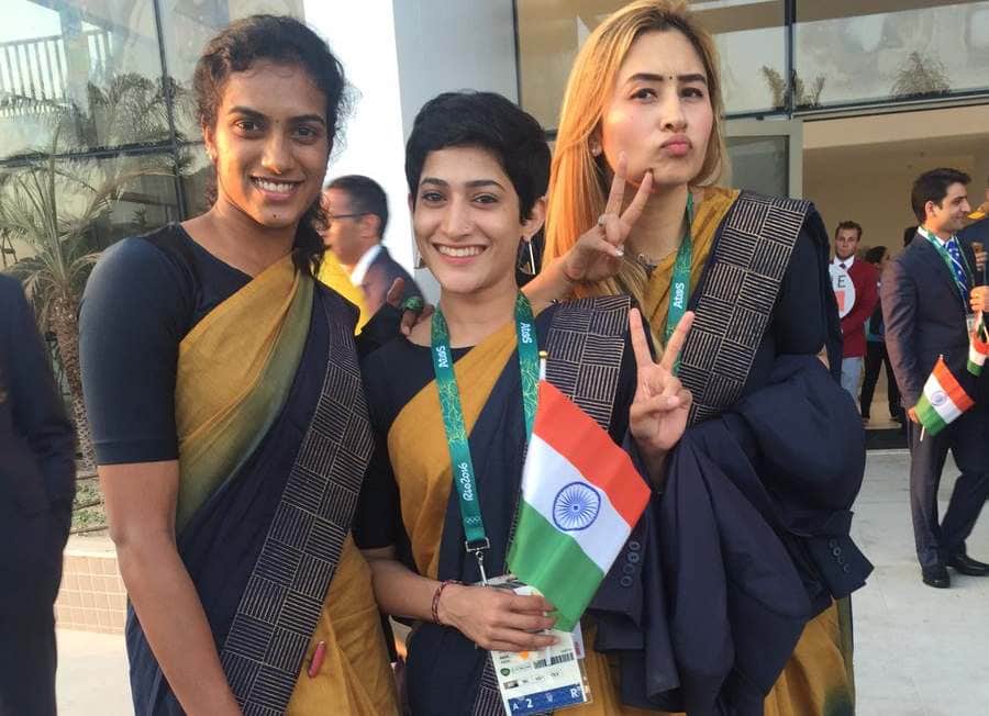 Indian palyers in rio opening ceremony