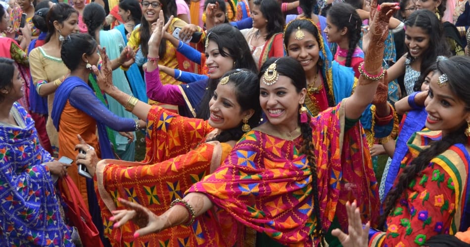 teej festival celebration by girls in chandigarh colleges