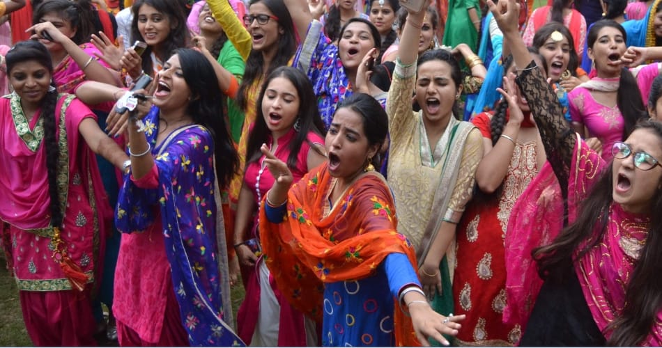 teej festival celebration by girls in chandigarh colleges