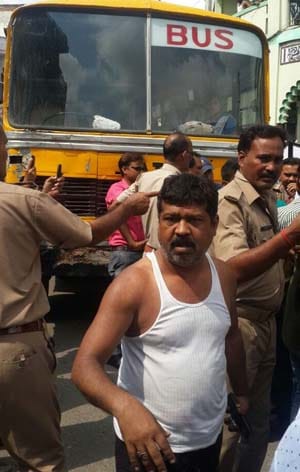 School Bus surrounding commotion, weeping students began screaming