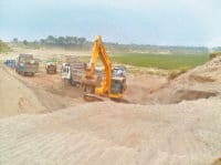 mining game in yamuna field, stop work, karnal
