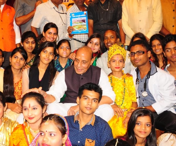  Home minister rajnath singh says real happiness kies in indian culture.