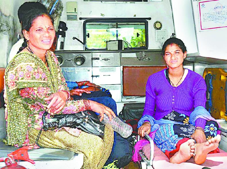 The victim in the hospital for two hours delivery travaileth
