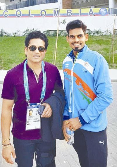 sachin meets long jumper ankit