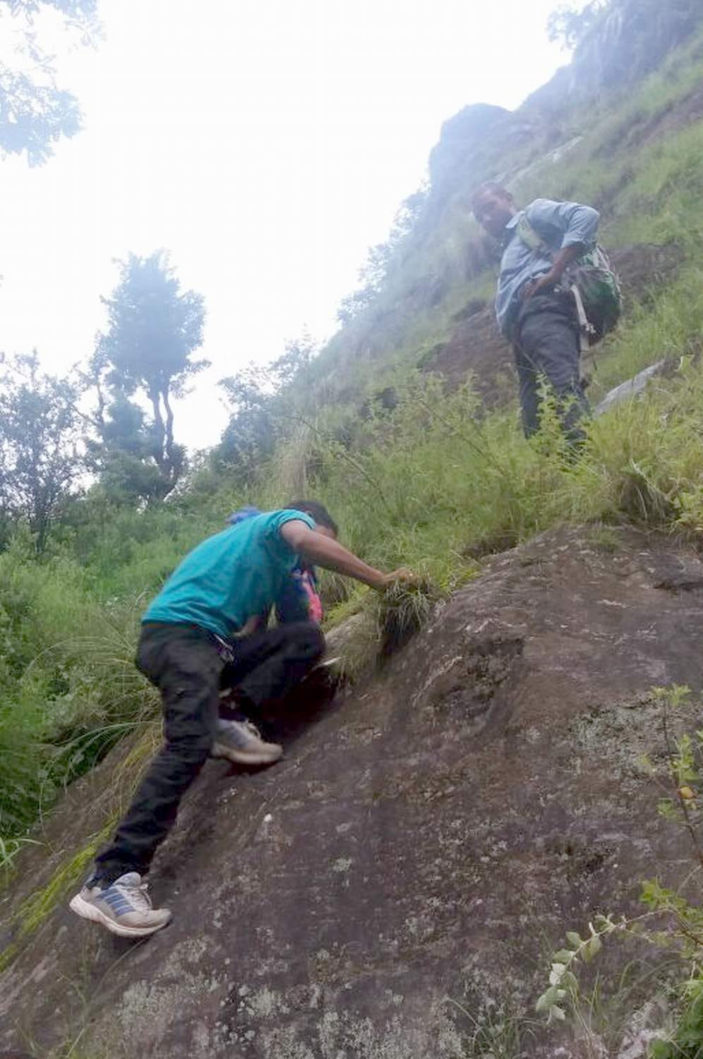 people walking on danger track to go home.