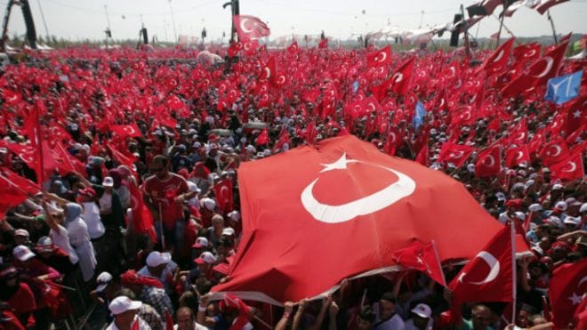 huge rally in turkey against army coup