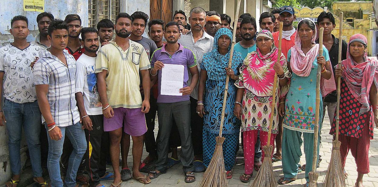 In the municipality of contract workers performing cleanup
