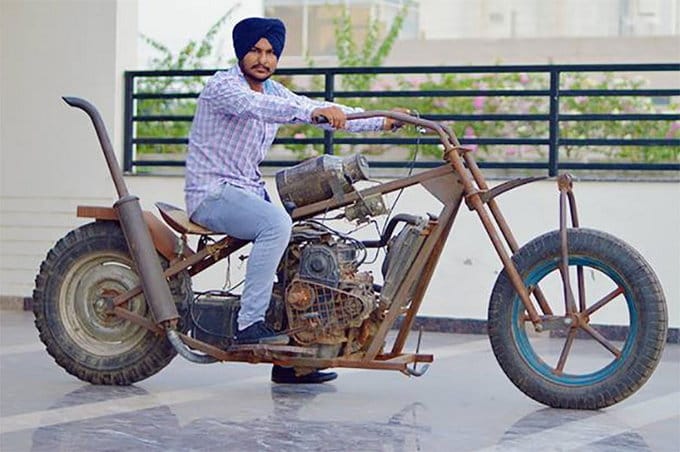 super bike bambukat assembled by mohali repairist ranjit randhava by using garbage things