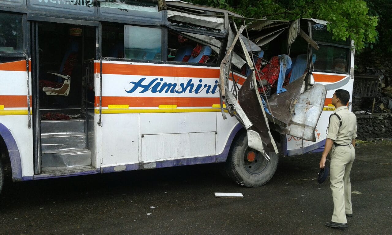 bolder break down on bus, see accident.