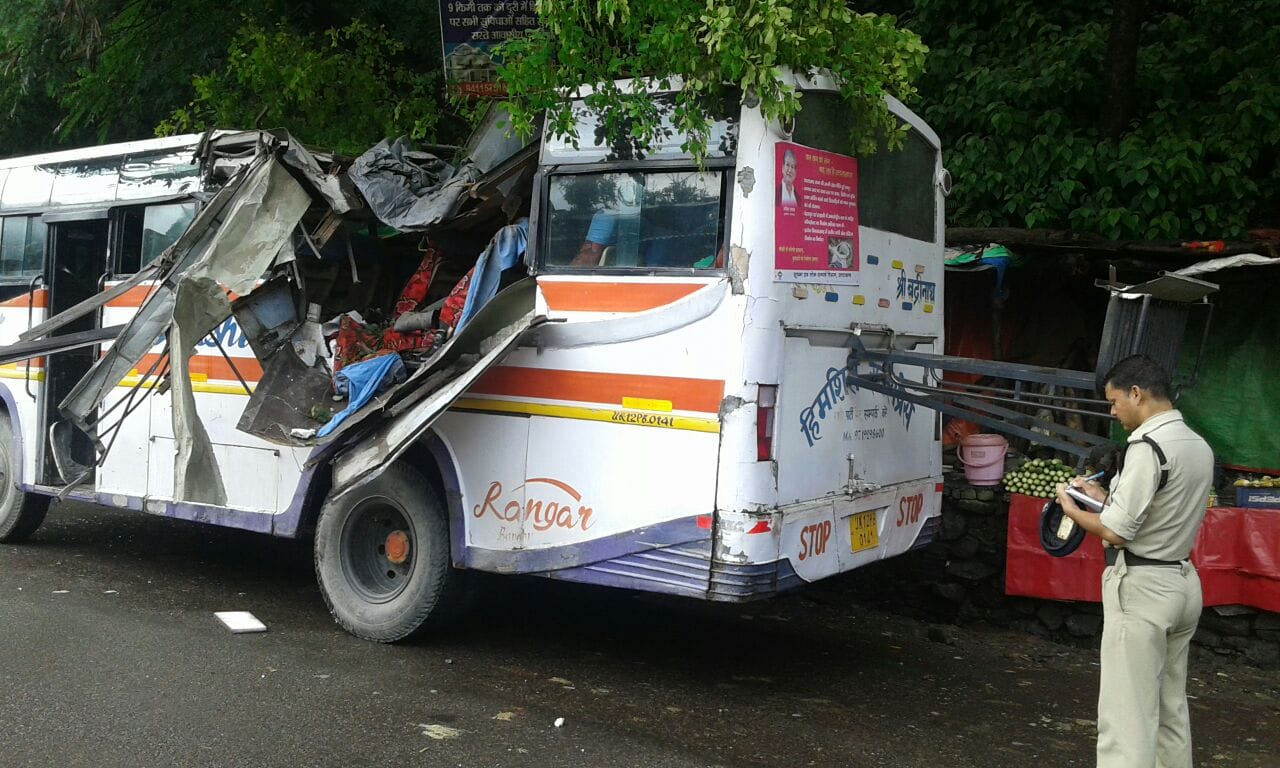 bolder break down on bus, see accident.