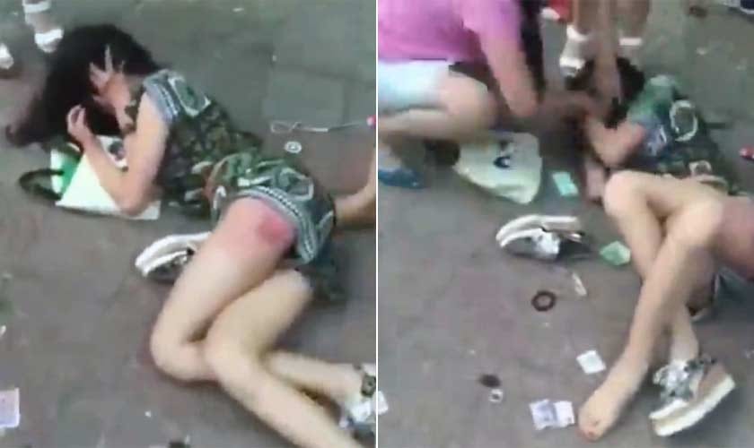 Woman accused of being mistress violently beaten and naked in china