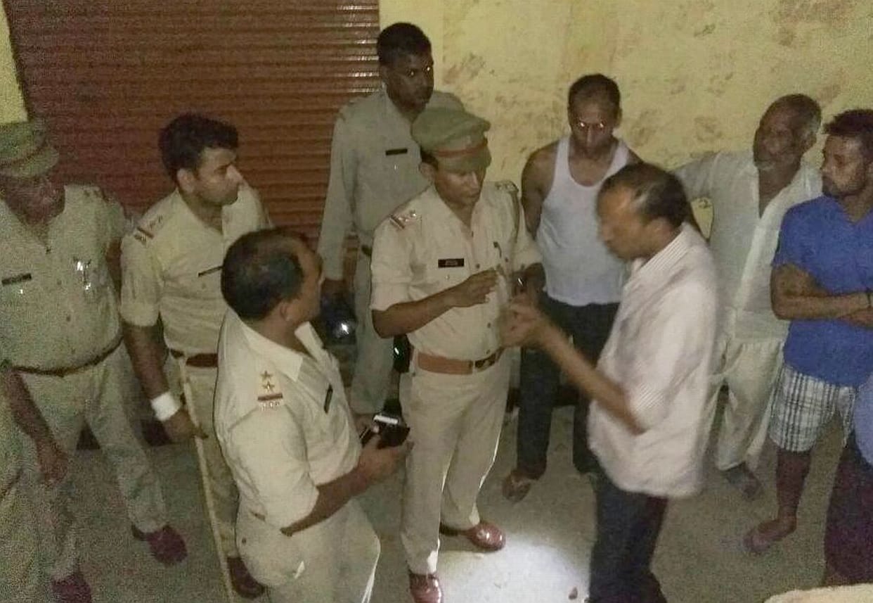 People were injured in stone-throwing clash.
