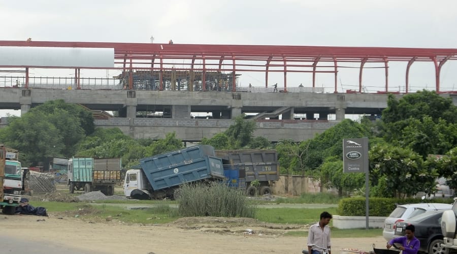lucknow metro station work in progress