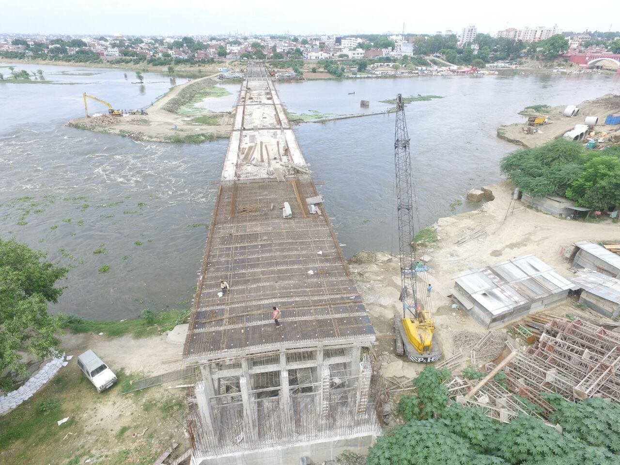 drone camera view of old lucknow heritage zone