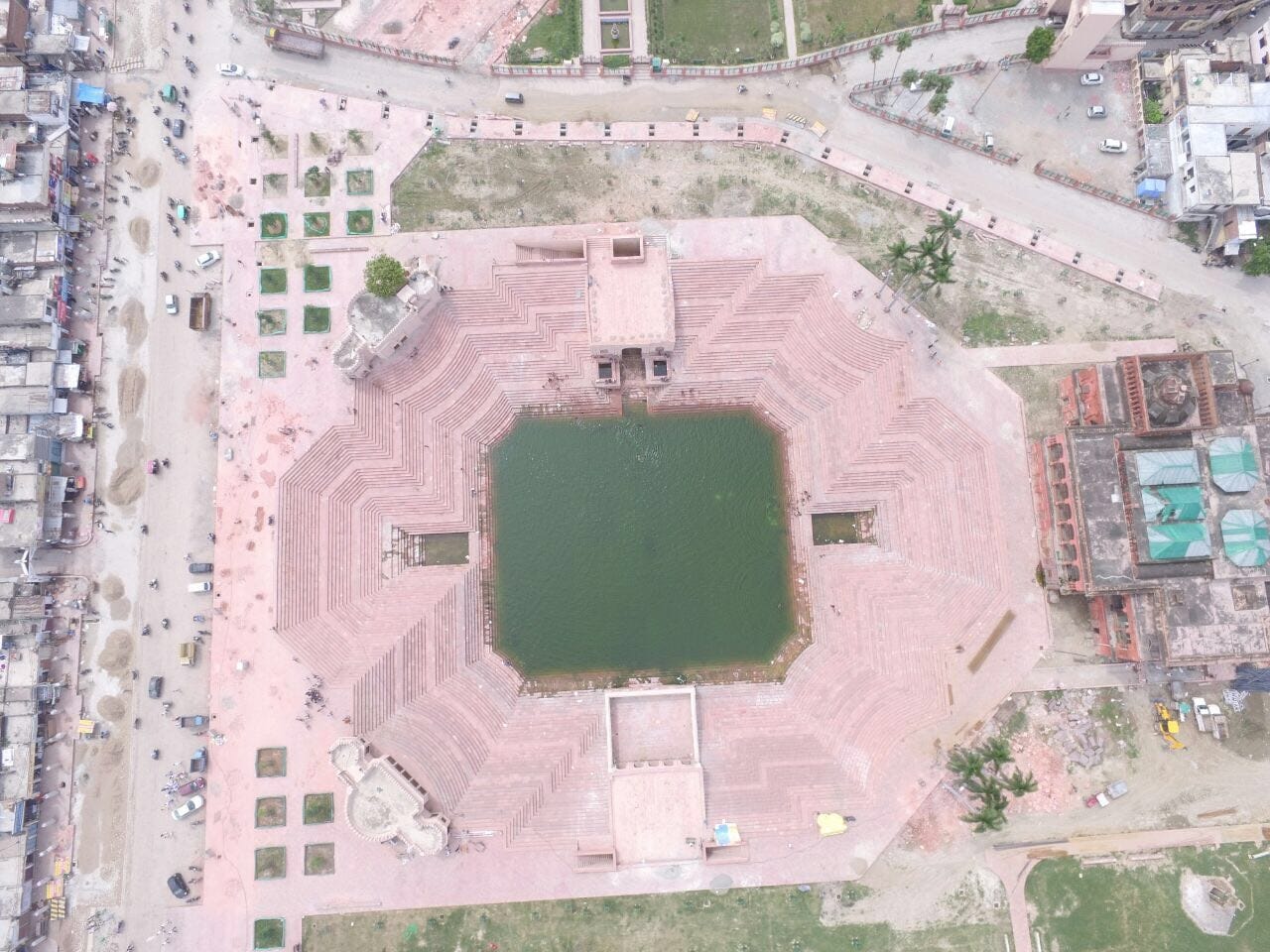 drone camera view of old lucknow heritage zone