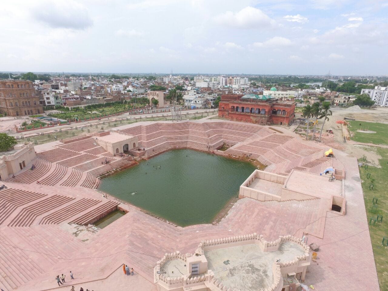 drone camera view of old lucknow heritage zone
