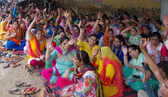 NHM protest, 500 emploies, jhajhar/Bahadurgarh