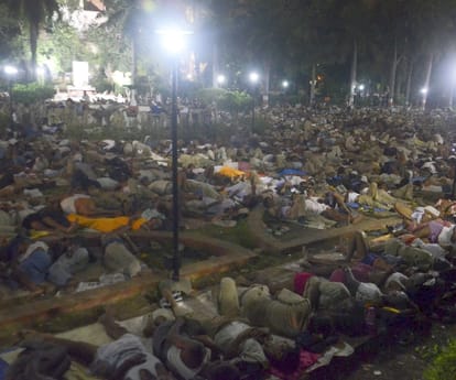  Protest of home guard in Lucknow.