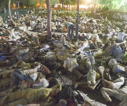  Protest of home guard in Lucknow.