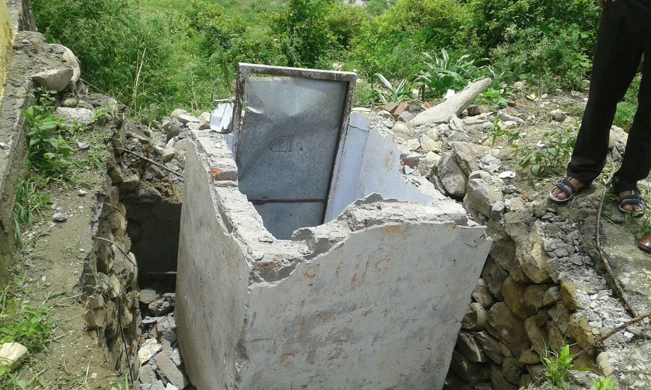 school toilet fell down, one girl student died other injured.