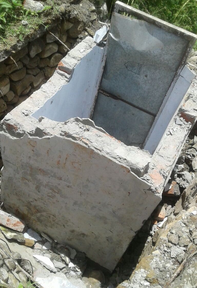 school toilet fell down, one girl student died other injured.