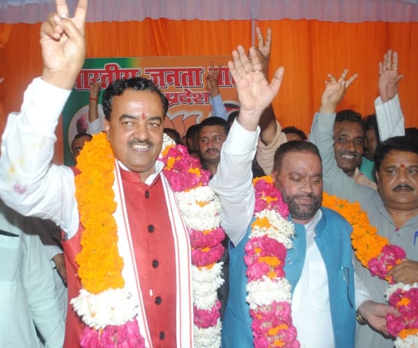 swami prasad maurya reaches bjp office after joining bjp