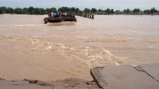 Flood in rajasthan due to heavy rain