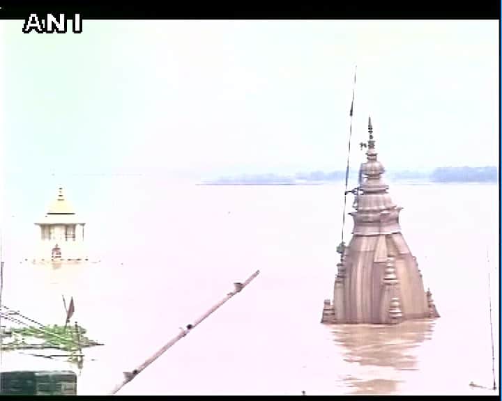 river flows close to danger mark in varanai