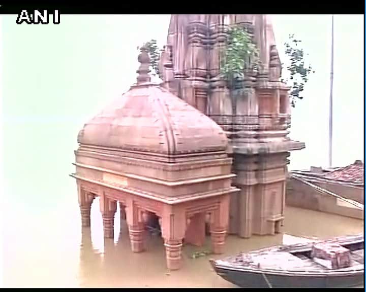 river flows close to danger mark in varanai