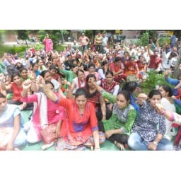 yamunanagar,health, nhm, worker, strike, civil, hospital
